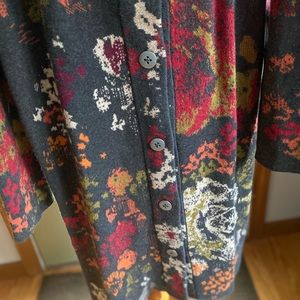 NWOT STUNNING J JILL JACQUARD CARDIGAN SWEATER COAT XS